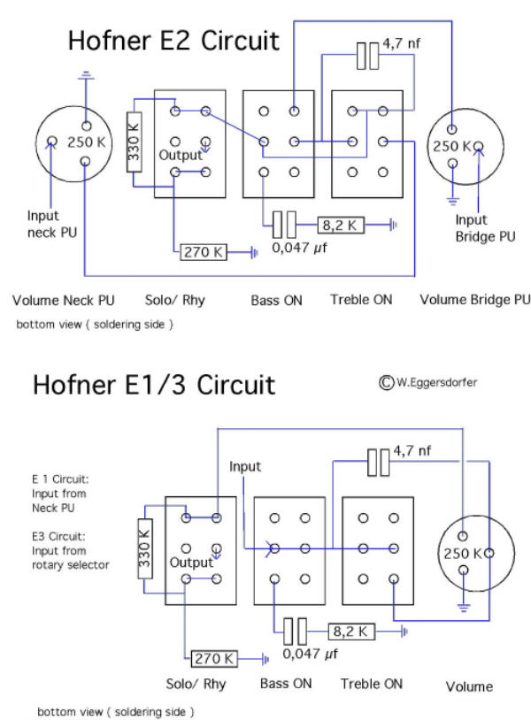Hofner Standard E2 Schematic Diagram